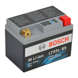 Bosch lithium MC batteri LTX5L-BS 12volt 1,6Ah +pol til højre